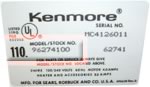kenmore appliance model
