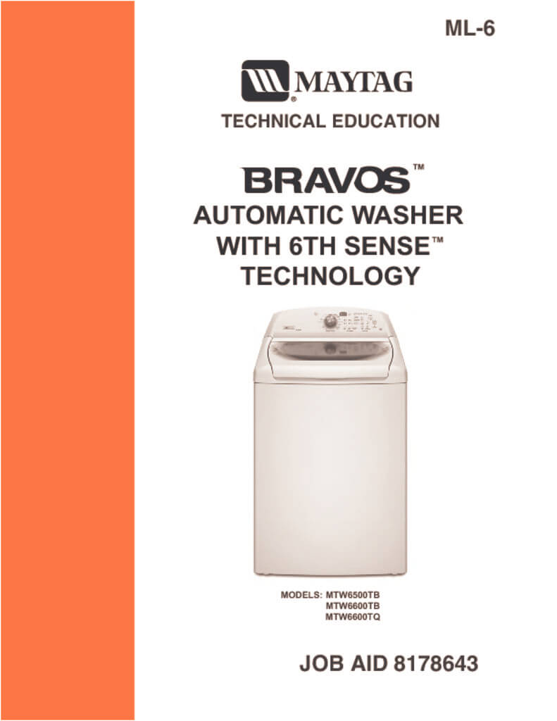 Maytag Bravos Gas & Electric Dryer Service & Repair Manual 